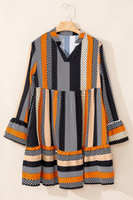 Mini Jurk met Gestreepte Stippenprint - Mini Dresses - Jurkjes.co