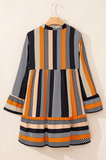 Mini Jurk met Gestreepte Stippenprint - Mini Dresses - Jurkjes.co