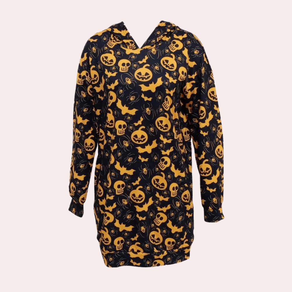 Mini Jurk met Halloweenprint en Capuchon - Dresses - Jurkjes.co