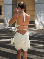 Mini Jurk met Halterhals en Open Taille - Mini Dresses - Jurkjes.co