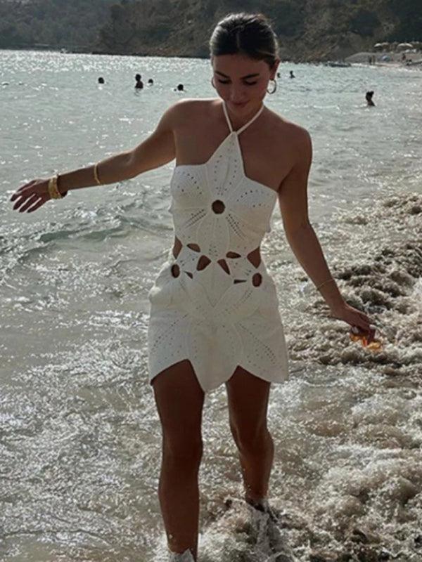 Mini Jurk met Halterhals en Open Taille - Mini Dresses - Jurkjes.co