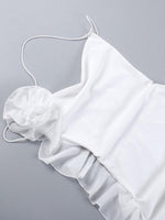 Mini Jurk met Halternek en Bloemaccenten - Mini Dresses - Jurkjes.co