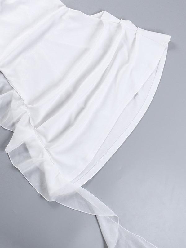 Mini Jurk met Halternek en Bloemaccenten - Mini Dresses - Jurkjes.co