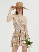 Mini Jurk met Halternek en Bloemenprint - Mini Dresses - Jurkjes.co