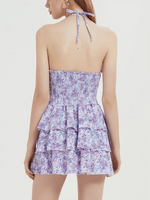 Mini Jurk met Halternek en Bloemenprint - Mini Dresses - Jurkjes.co