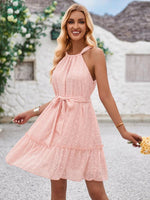 Mini Jurk met Halternek en Gestapelde Lagen - Group3 - Jurkjes.co