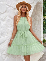 Mini Jurk met Halternek en Gestapelde Lagen - Group3 - Jurkjes.co
