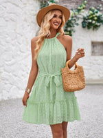 Mini Jurk met Halternek en Gestapelde Lagen - Group3 - Jurkjes.co