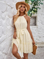 Mini Jurk met Halternek en Gestapelde Lagen - Group3 - Jurkjes.co