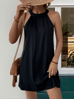 Mini Jurk met Hoge Hals en Effen Kleur - Group9 - Jurkjes.co