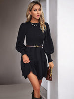 Mini Jurk met Hoge Hals en Gelaagde Rok - Group5 - Jurkjes.co