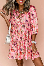 Mini Jurk met Hoge Taille en Franje Smock - Mini Dresses - Jurkjes.co