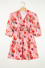 Mini Jurk met Hoge Taille en Franje Smock - Mini Dresses - Jurkjes.co