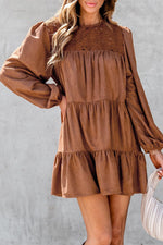 Mini Jurk met Kant en Gerimpeld Ontwerp - Mini Dresses - Jurkjes.co