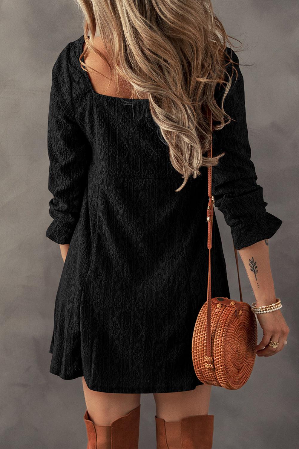 Mini Jurk met Kant en Knopen - Mini Dresses - Jurkjes.co