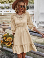 Mini Jurk met Kant en Rimpelzoom - Midi Dresses - Jurkjes.co