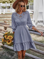 Mini Jurk met Kant en Rimpelzoom - Midi Dresses - Jurkjes.co