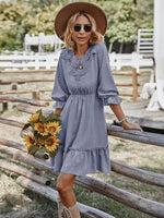 Mini Jurk met Kant en Rimpelzoom - Midi Dresses - Jurkjes.co