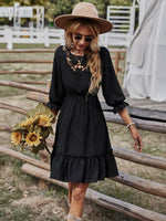 Mini Jurk met Kant en Rimpelzoom - Midi Dresses - Jurkjes.co