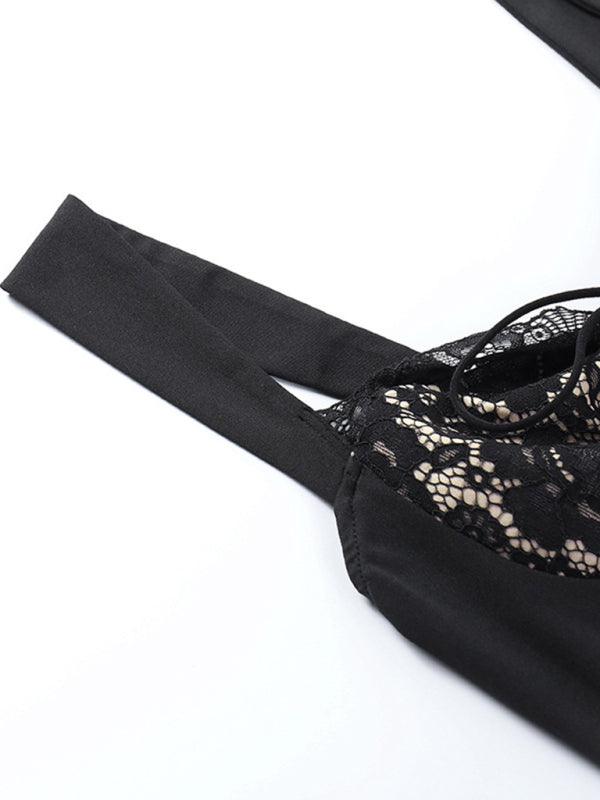 Mini Jurk met Kant en Rugloos Ontwerp - Mini Dresses - Jurkjes.co