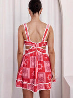 Mini Jurk met Kanten Details en Zomerse Print - Maxi Dresses - Jurkjes.co