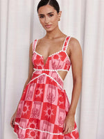 Mini Jurk met Kanten Details en Zomerse Print - Maxi Dresses - Jurkjes.co