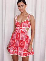 Mini Jurk met Kanten Details en Zomerse Print - Maxi Dresses - Jurkjes.co