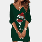 Mini Jurk met Kerstprint - CB - Dresses - Jurkjes.co