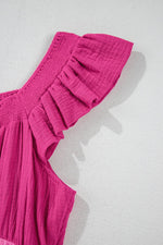 Mini Jurk met Kleurblok en Ruches - Mini Dresses - Jurkjes.co