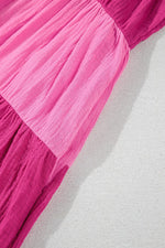 Mini Jurk met Kleurblok en Ruches - Mini Dresses - Jurkjes.co