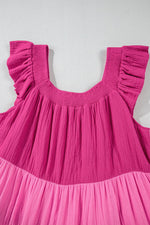 Mini Jurk met Kleurblok en Ruches - Mini Dresses - Jurkjes.co