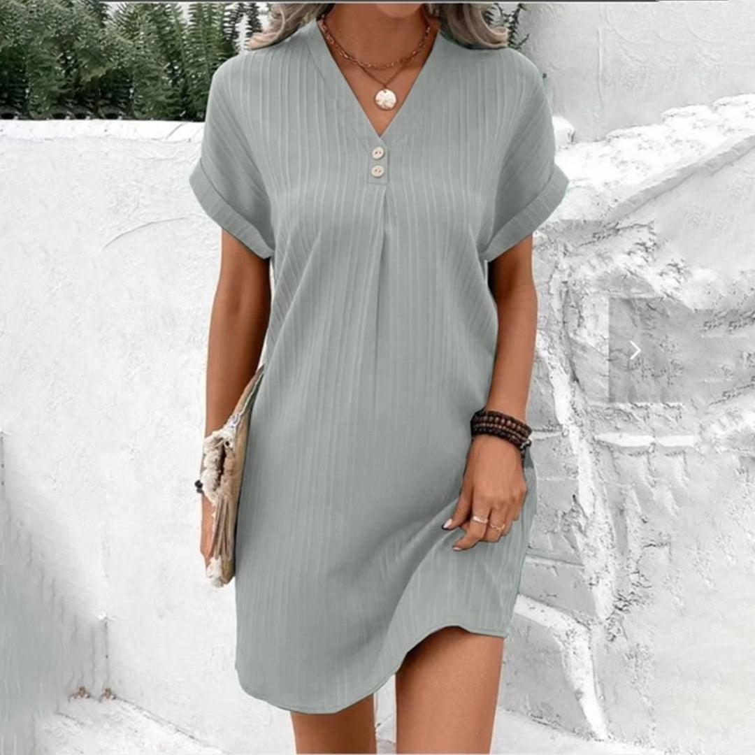 Mini Jurk met Knoopsluiting - Dresses - Jurkjes.co