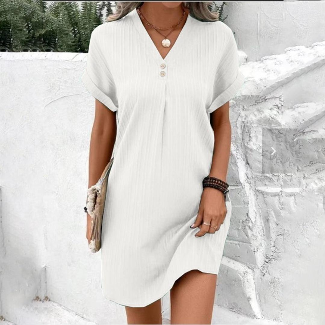 Mini Jurk met Knoopsluiting - Dresses - Jurkjes.co
