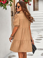 Mini Jurk met Knoopsluiting en Kapmouwtjes - Mini Dresses - Jurkjes.co