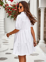 Mini Jurk met Knoopsluiting en Kapmouwtjes - Mini Dresses - Jurkjes.co