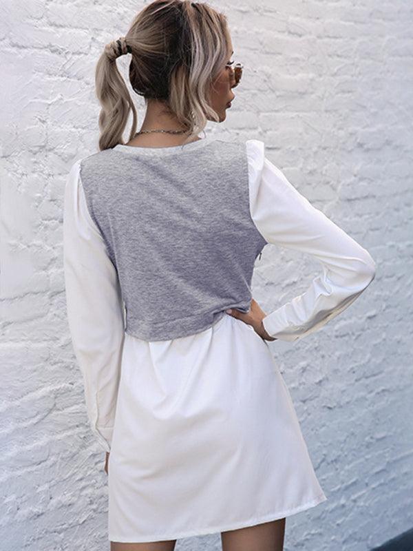 Mini Jurk met Knopen en Lange Mouwen - Group5 - Jurkjes.co