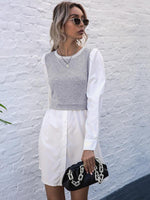 Mini Jurk met Knopen en Lange Mouwen - Group5 - Jurkjes.co