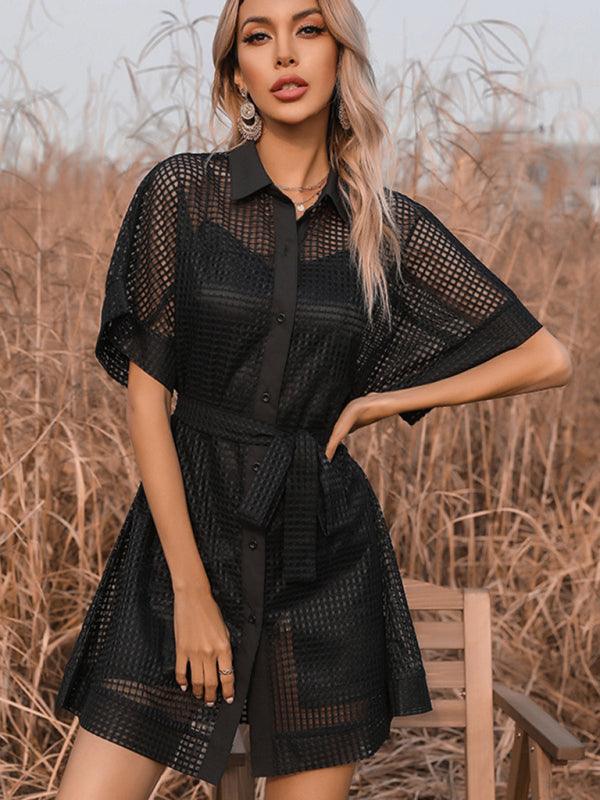 Mini Jurk met Kraag en Ceintuurtje - Group3 - Jurkjes.co