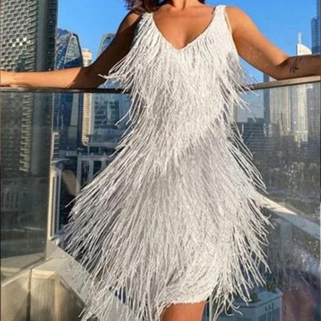 Mini Jurk met Kwastjes - Dresses - Jurkjes.co