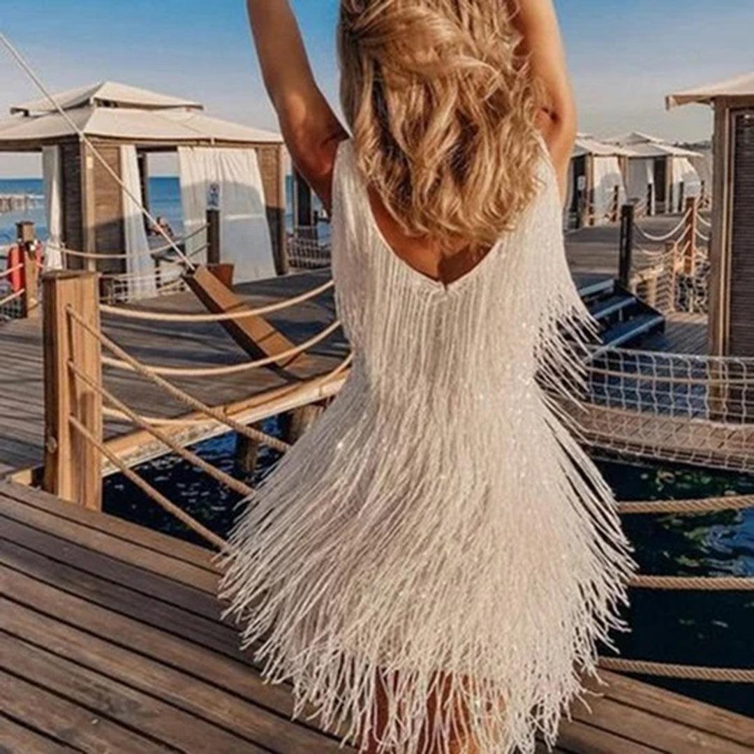 Mini Jurk met Kwastjes - Dresses - Jurkjes.co