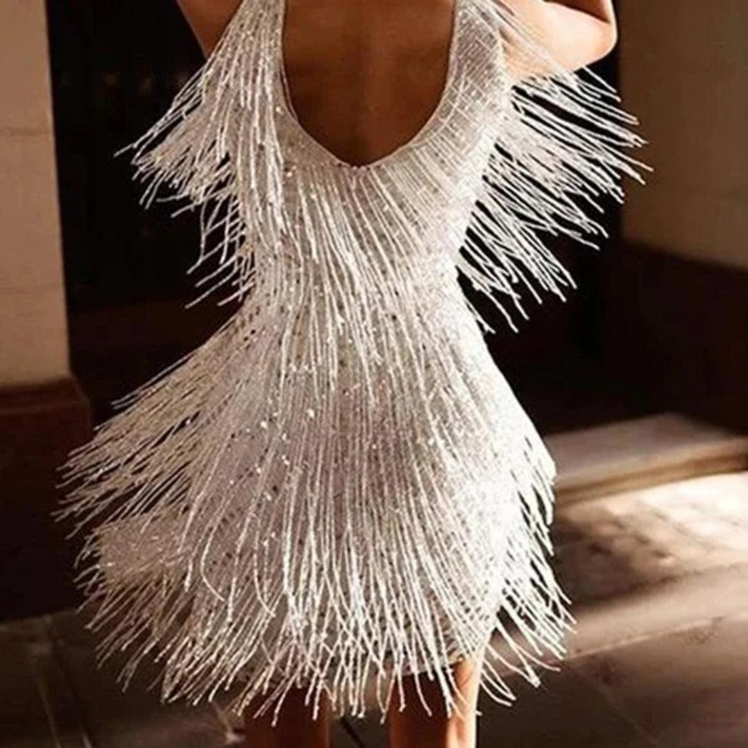 Mini Jurk met Kwastjes - Dresses - Jurkjes.co