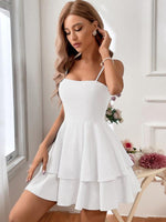 Mini Jurk met Laagjes en Strikbandjes - Mini Dresses - Jurkjes.co