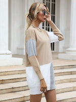 Mini Jurk met Lange Mouwen en Color-blocking - Mini Dresses - Jurkjes.co