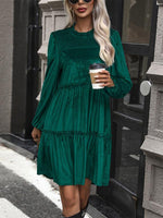 Mini Jurk met Lange Mouwen en Ruches - Group2 - Jurkjes.co