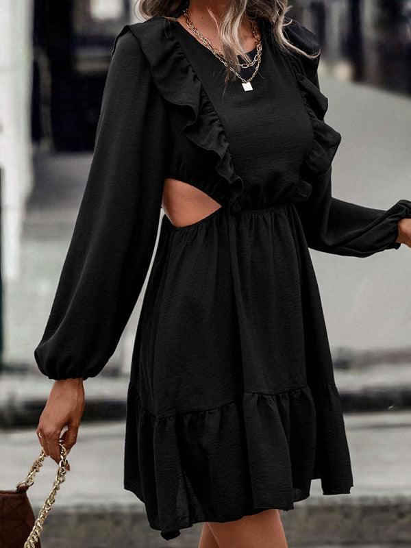 Mini Jurk met Lange Mouwen en Ruches - Group8 - Jurkjes.co