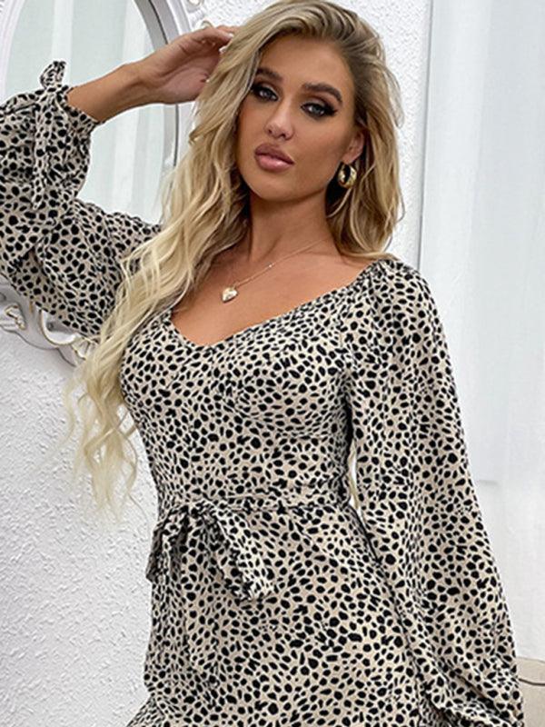 Mini Jurk met Leopardenprint en Ceintuur - Group11 - Jurkjes.co