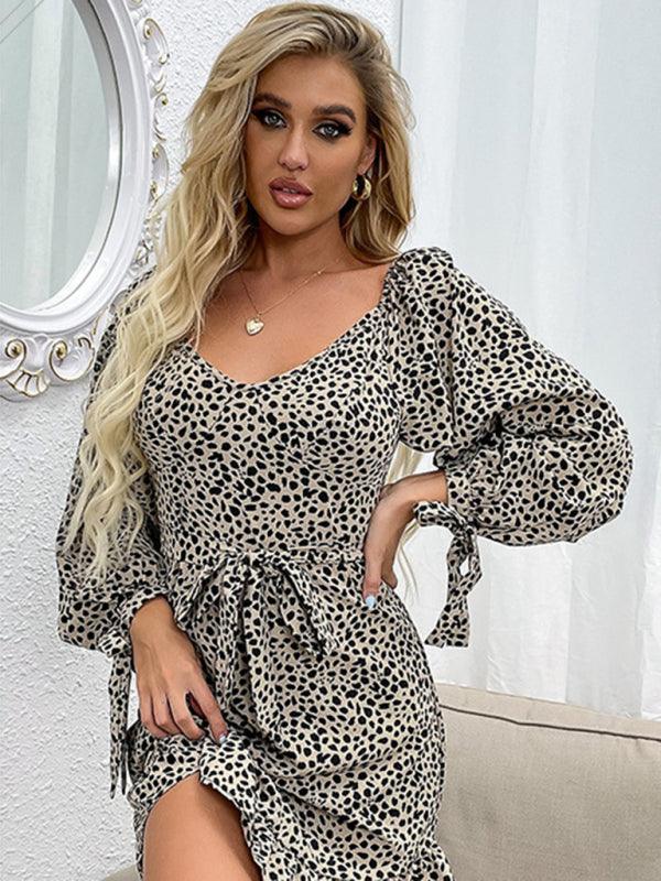 Mini Jurk met Leopardenprint en Ceintuur - Group11 - Jurkjes.co