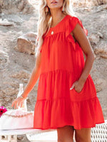 Mini Jurk met Losse Pasvorm en Korte Mouwen - Mini Dresses - Jurkjes.co