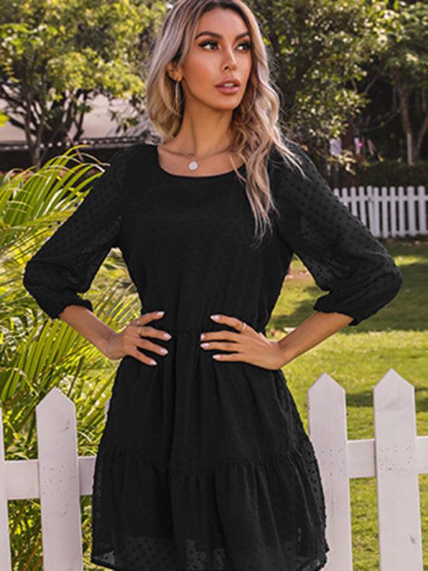 Mini Jurk met Luchtige Mouwen en Volant - Group4 - Jurkjes.co