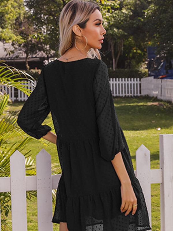 Mini Jurk met Luchtige Mouwen en Volant - Group4 - Jurkjes.co